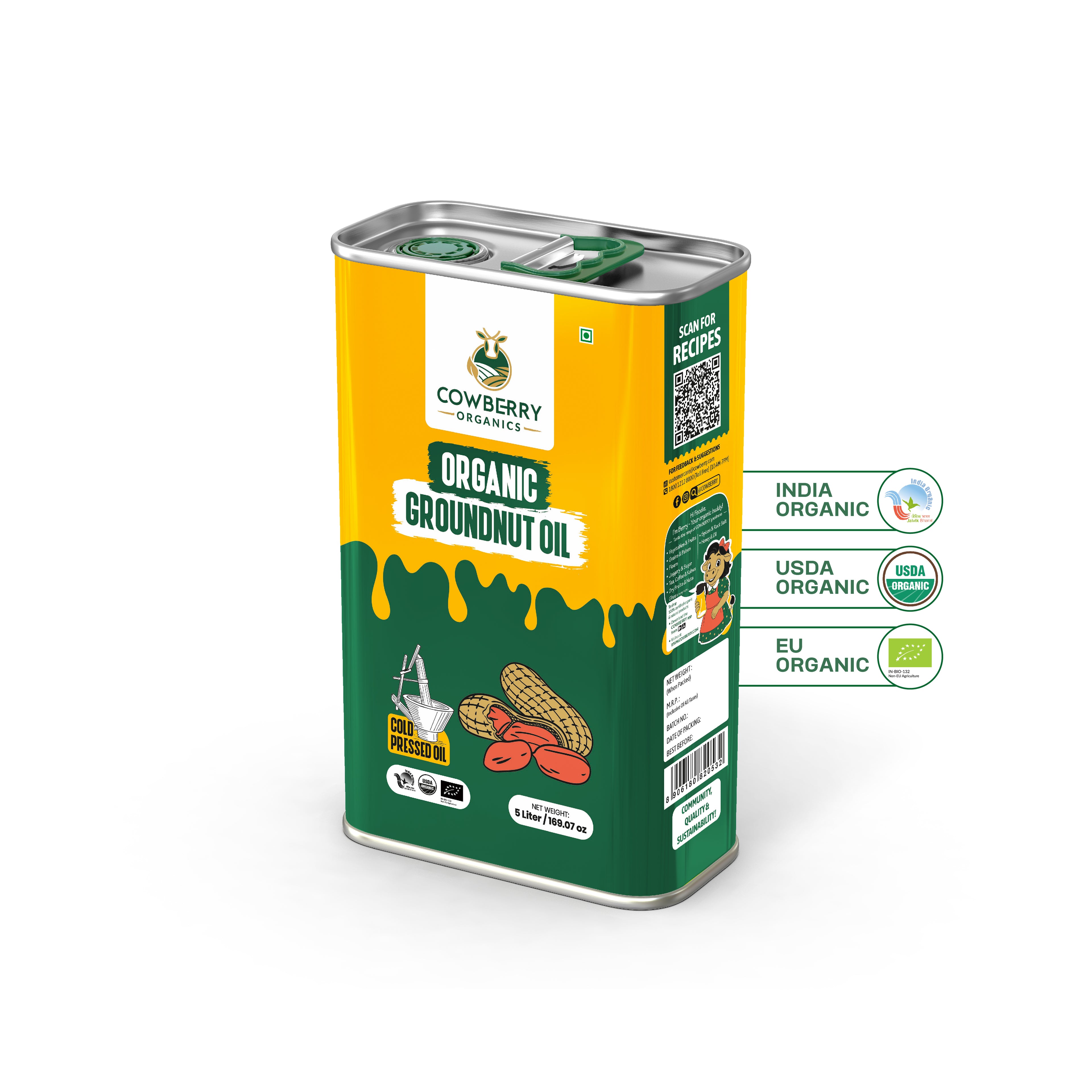 Organic Cold Pressed Groundnut Oil