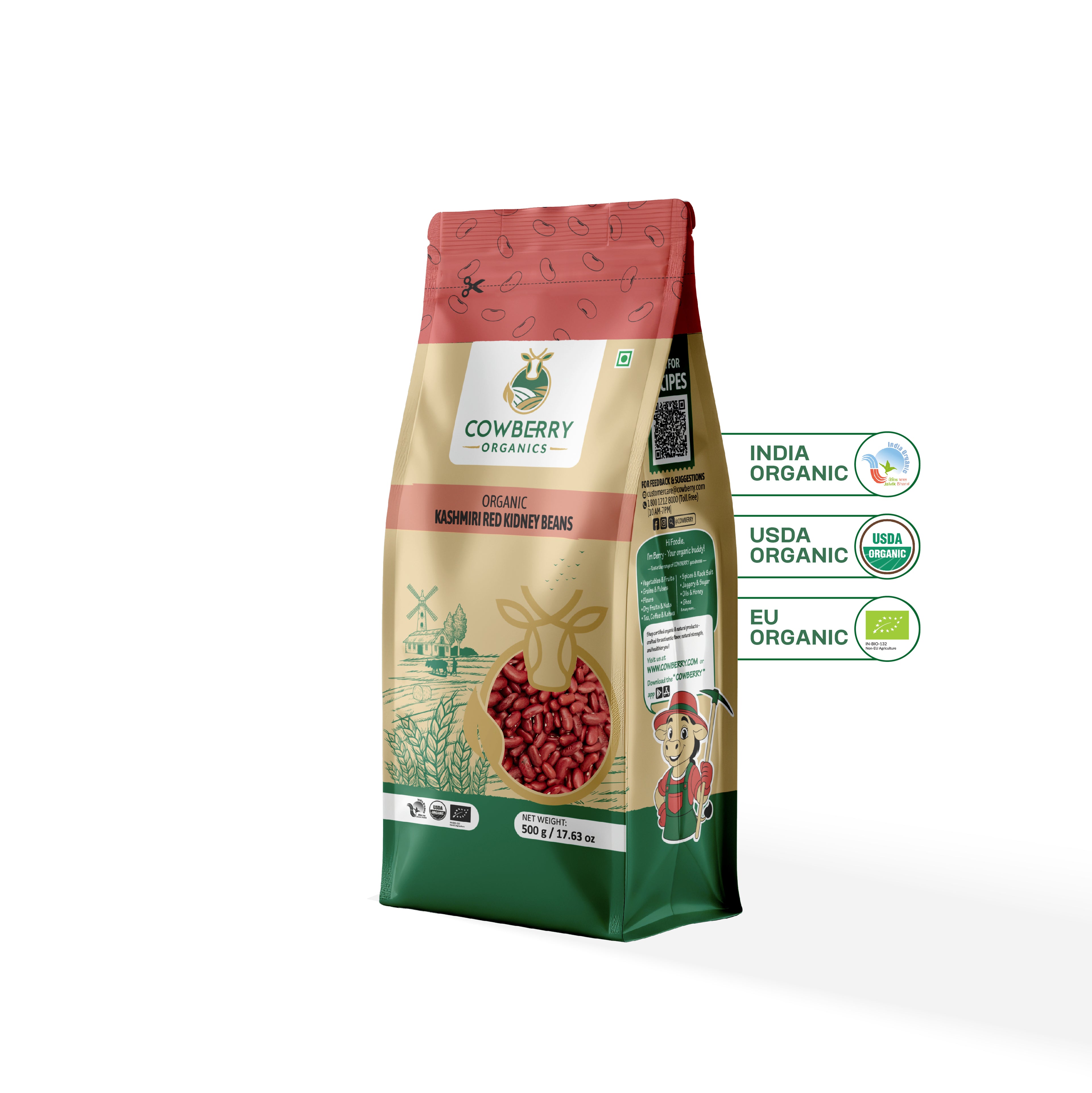 Organic Kashmiri Red Kidney Beans (Rajma)