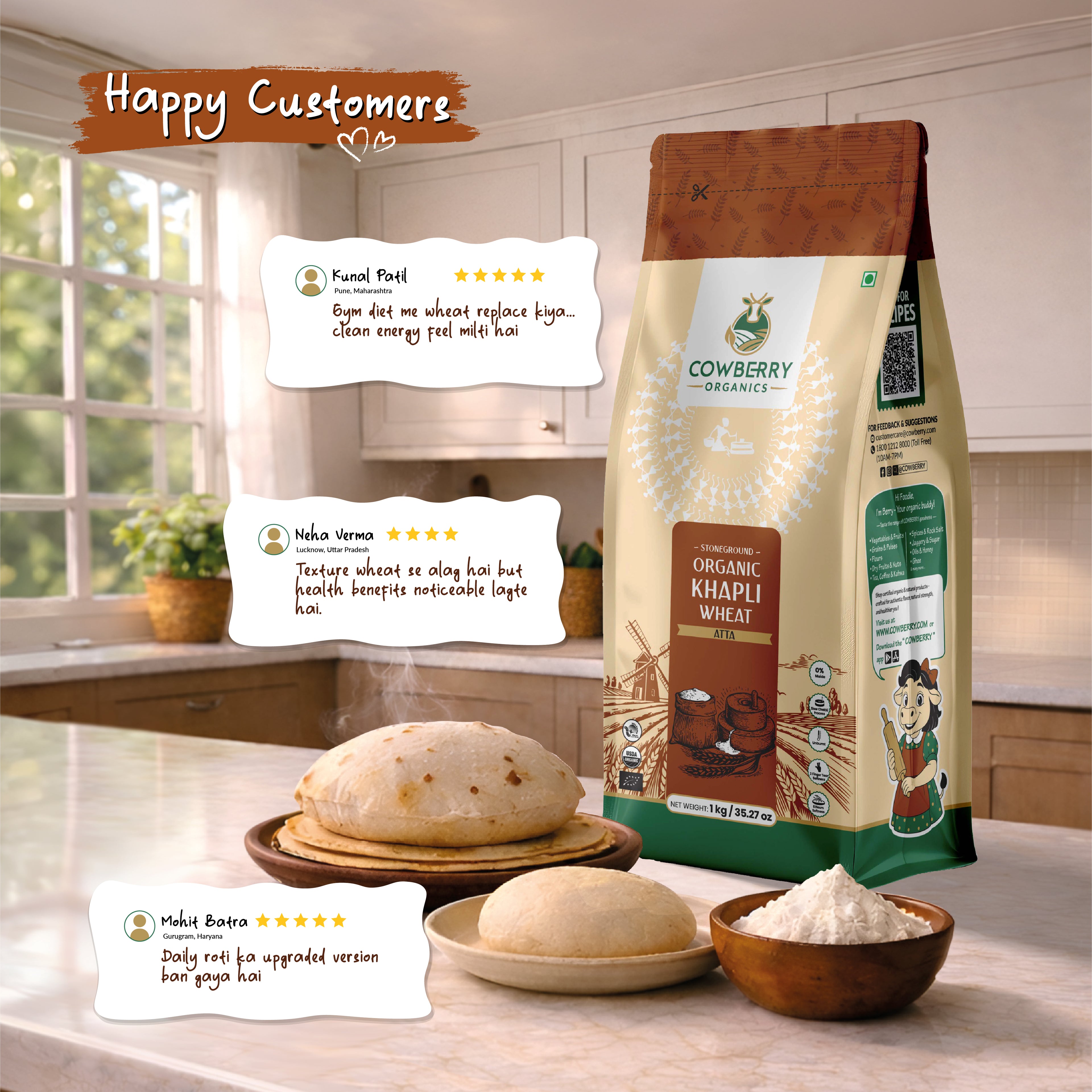 Organic Khapli Wheat Flour