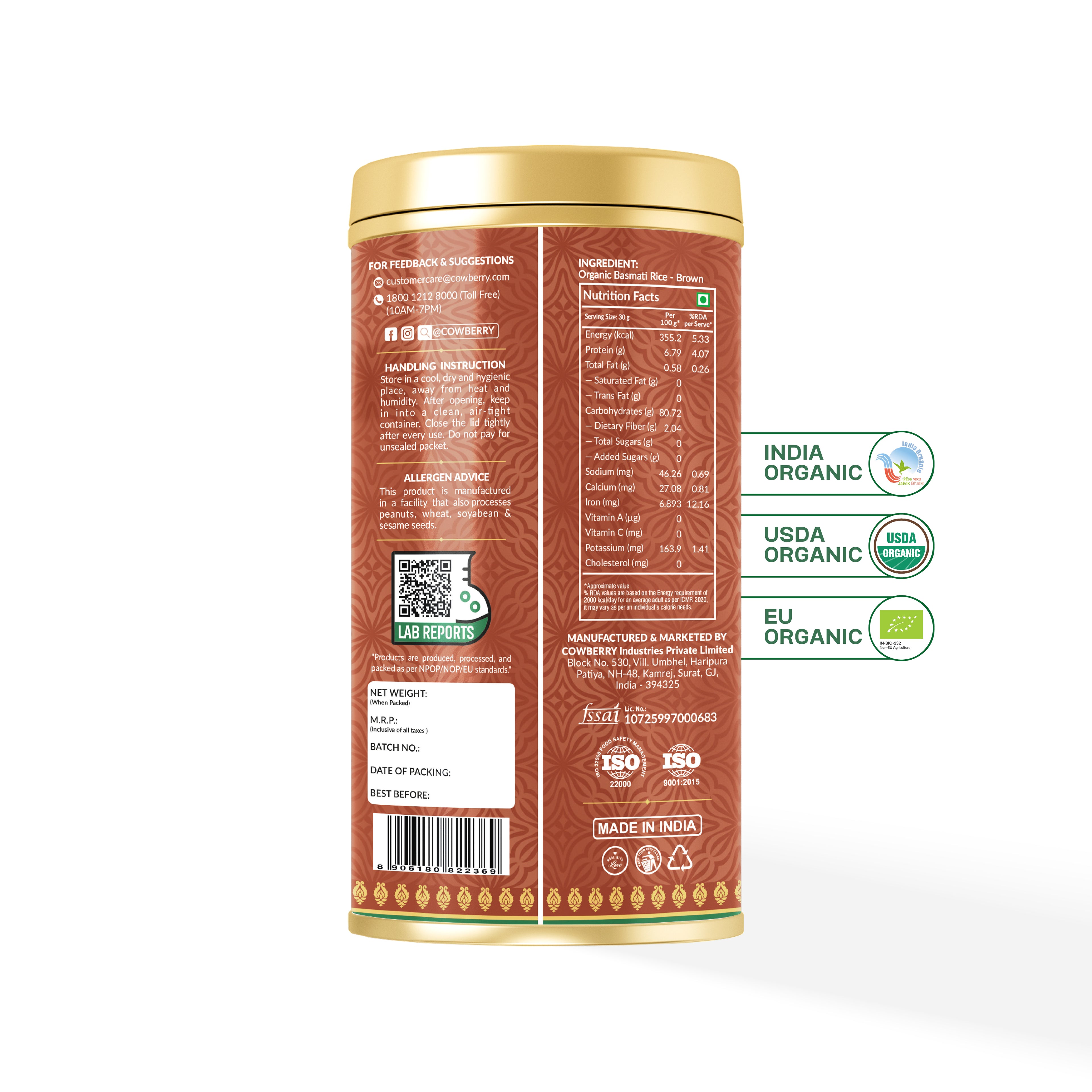 Organic Brown Basmati Rice