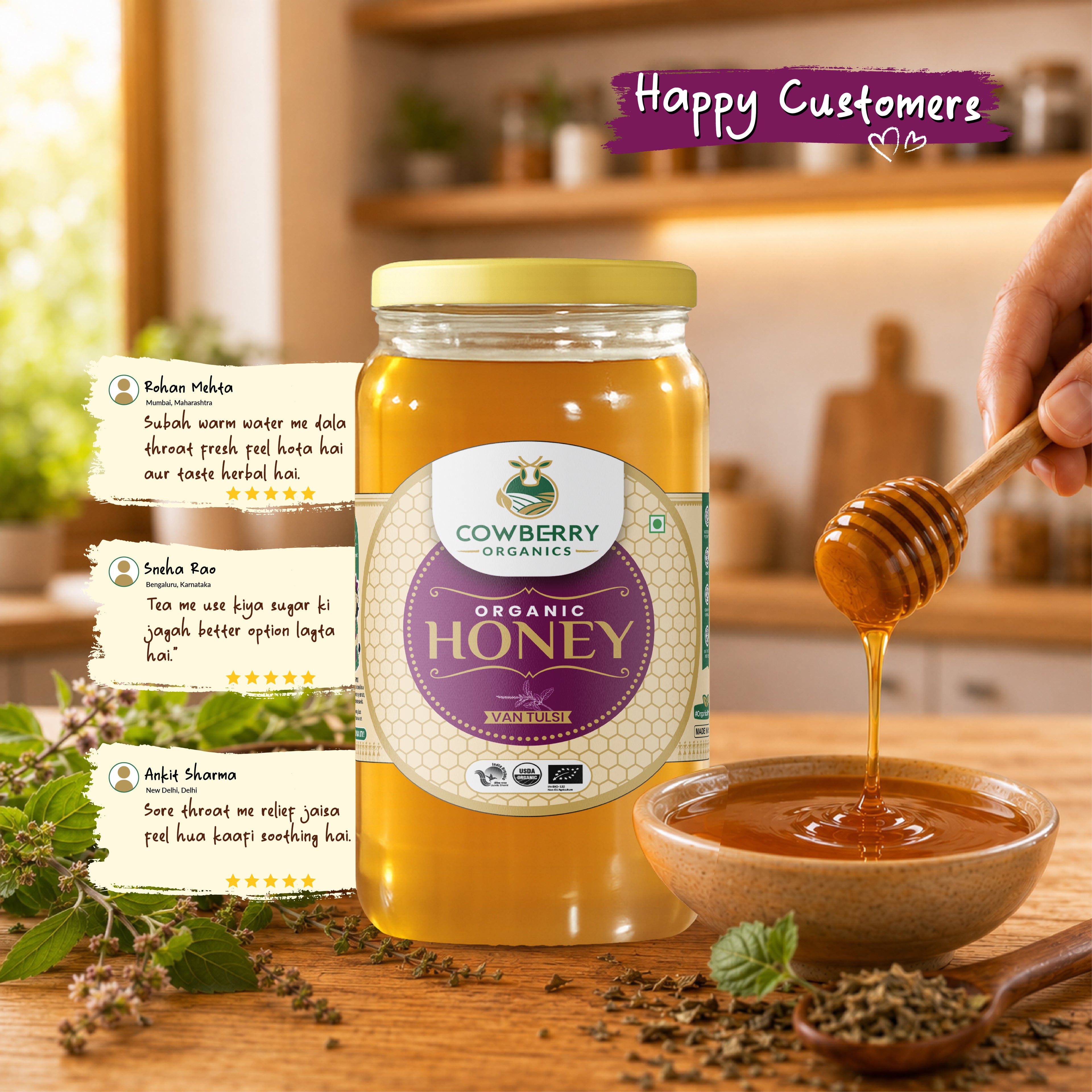 Organic Tulsi Honey